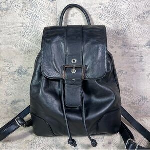 hillard and hanson black leather backpack